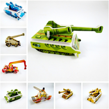 10 шт./компл., креативный бумажный танк, инженерный автомобиль, миниатюрная 3D модель, пазлы, пазлы, игрушки для детей, сделай сам, ремесло 2024 - купить недорого