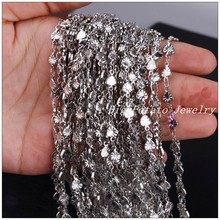 5Meter/Lot 5MM Wholesale Fashion Heart Shape 316L Stainless Steel Silver Color Link Chain Finding DIY Jewelry Top Quality 2024 - buy cheap