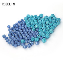 REGELIN-cuentas de cristal de moda para fabricación de joyas, bolas de discoteca de 10mm, DIY para pulseras hermosas, 21 tipos de colores, 50 unids/lote 2024 - compra barato