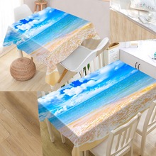 Custom Blue Sky Pattern Tablecloth Waterproof Oilproof Rectangular Home Textiles Wedding Tablecloth #W000789K 2024 - buy cheap