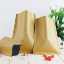 DHL 500Pcs/Lot 11*16cm Brown Kraft Paper Aluminum Foil Top Open Food Coffee Party Packaging Bag Heat Seal Mylar Packing Pouches 2024 - buy cheap