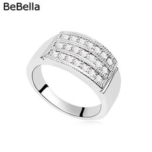 BeBella anillo ancho de cristal redondo de 5 colores para fiesta con auténtico cristal checo para niñas regalo de Navidad 2024 - compra barato