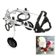 Silla de ruedas de aleación de aluminio para mascotas y perros, ruedas traseras de gran tamaño para discapacitados, 2 ruedas 2024 - compra barato