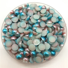 3/4/5/6/8mm Flat beads Colorful Imitation Pearls Half Round Pearl Bead Flat Back Scrapbook DIY Jewelry Making #QC07 2024 - buy cheap