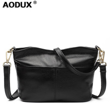 AODUX 2018 Women Fashion Small Real Cowhide Luxury Famous Brands Handbag Genuine Leather Tote Shoulder Messenger Crossbody Bag 2024 - buy cheap