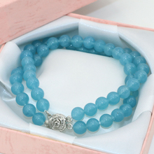 Bohemia style 6mm dyed jades blue natural stone chalcedony round beads 2 rows multilayer bracelet women jewelry 7.5inch B2789 2024 - buy cheap