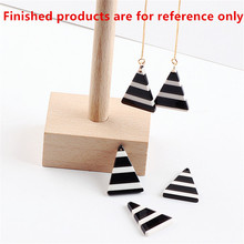 Wholesale 10PCs 30PCS 18*23MM Black White Stripe Resin Triangle Pendant Charms Fit Fashion Earring Bracelet Necklace Keyring 2024 - buy cheap