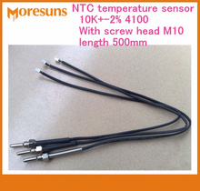 Fast ship Livre 2 pçs/lote termistor NTC 10 k 2% 4100, parafuso de cabeça parafuso M10, comprimento 500mm sensor de temperatura NTC 2024 - compre barato