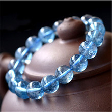 8/10/12mm Accessories Man Bracelet Women Jewelry Blue Rock Crystal Quartz Natural Stone Beads Bangle Yoga Gifts Wholesale 2024 - buy cheap