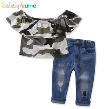 babzapleume Spring Autumn baby girls boutique clothing sets fashion children t-shirt+jeans pants kids clothes 2pcs suits BC1491 2024 - buy cheap