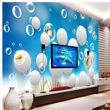 beibehang 3d stereoscopic wallpaper New style TV background wallpaper murals silk cloth cartoon underwater sea world wallpaper 2024 - buy cheap