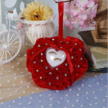 Decoration Marriage Wedding Decorations 2018 Heart-shape Flowers Valentine's Day Gift Ring Pillow Cushion Pincushion Ring Party 2024 - buy cheap