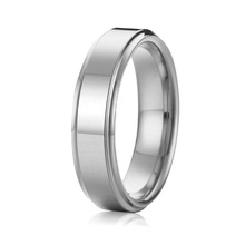 handmade custom 6mm high polishing white gold color masculine men wedding band ring  titanium jewelry 2024 - buy cheap