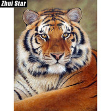 Zhui Star Full Square Diamond 5D DIY Diamond Painting "tiger" Embroidery Cross Stitch Rhinestone Mosaic Painting Decor Gift VIP 2024 - buy cheap