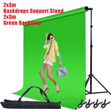 2 * 3m / 6.5 * 10FT Adjustable Aluminum Photo Backrest Support Stand With Screen Chromakey Green Muslin Backdrop Background Kit 2024 - buy cheap