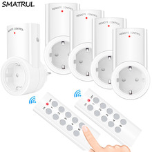 SMATRUL EU UK Plug 433mhz smart Wireless 5 Socket 2 Remote Control wall Electrical Outlet 220v 230v LEDl Lights For USB charger 2024 - buy cheap