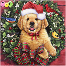 DPF DIY 5D Full Round Diamond Painting Magic Cube Cross Stitch Craft christmas dog hat Diamond Embroidery Mosaic Home Decor Gift 2024 - buy cheap