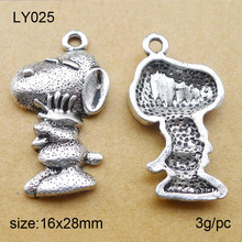 Hot Selling 25pcs/lot Antique Silver Plated 16*28MM Cartoon Dog Charm Pendant Fit DIY Jewelry Findings 2024 - buy cheap