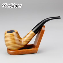 New Green Sandal Wood Pipe Set Open-Close Type Wooden Holder 9mm Filter Bent Tobacco Pipe 10 tools free Handmade Smoking Pipe 2024 - compre barato
