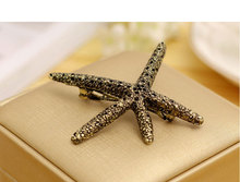 Design 2022 Fashion Alloy Hair Jewelry Unique Pentagram Hairpin Starfish Hairpins 2024 - buy cheap