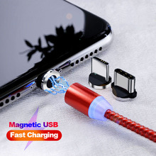 OLAF-Cable Micro USB magnético LED de 1M, Cable de carga rápida USB tipo C, cargador magnético, Cable de carga de datos para Samsung y Xiaomi 2024 - compra barato