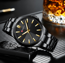 CURREN Reloj Hombres мужские часы Роскошные модные мужские черные кварцевые наручные часы из нержавеющей стали мужские часы Orologio Uomo 2024 - купить недорого