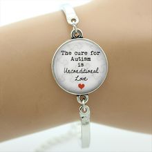 TAFREE Brand The Cure for Autism is Unconditional Love charms bracelet Jewelry mother's day women Puzzle Autistic Gifts D501 2024 - buy cheap