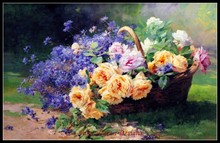 Needlework for embroidery DIY French DMC High Quality - Counted Cross Stitch Kits 14 ct Oil painting - Rose Cornflower 2024 - buy cheap