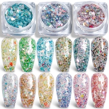 1 Pot holographic glitter gel nail polish powder sequins manicure pigment dipping powder nails supplies tool 2024 - buy cheap