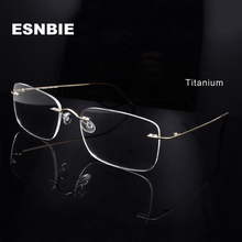 Titanium Eye Glasses Frame for Men  Frameless Rimless Glasses Optical Frame Eyeglasses Women High Quality Square Spectacles 2024 - buy cheap