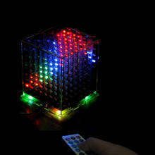 3D8 Многоцветный 8x8x8 наборы/Junior led Электронный свет cubeeds diy набор со светодиодным музыкальным спектром, рождественский подарок 2024 - купить недорого
