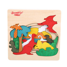 Hot Kids Children Educational Wooden Toys Multilayer Classic Cartoon 3D Animal Puzzle Baby Gift Child Wood Puzzle Teaching Toy 2024 - buy cheap