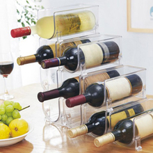 Estante organizadora de armário, de plástico, para armazenamento de vinho, bancada, garrafa, estante para vinho, 9.5*21*10.5cm 2024 - compre barato