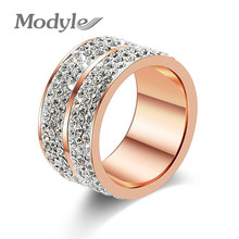 Женское свадебное кольцо Modyle, обручальное кольцо из нержавеющей стали розового золота с классическим дизайном 2024 - купить недорого