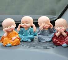 4pcs/lot Little Monk Car Decoration Lovely Toy Doll Ornaments Car Accessories Resin Office Table Decoration 2024 - buy cheap