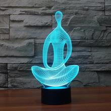 Acrylic 7 Color Changing 3D LED Night Lights Yoga Model USB Table Lamp Home Desk Decorations Xmas Gift Toys 2024 - buy cheap