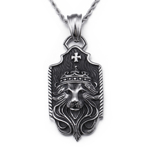 2018 XMAS Gifts Biker Stainless steel Large 34*69mm Lion Cross pendant Mens Vintage Necklace 2024 - buy cheap