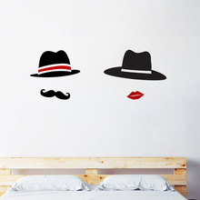 Sir And Madame Fashion Pattern Removable Wall Stickers for Bedroom Background Art Decoration Vinyl Wall Decals Home Murals L605 2024 - buy cheap