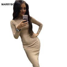 Autumn Winter Dress 2019 Women Long Sleeve Party Dress Sexy Lady O-Neck Bandage Dress Korean Female Elegant Package Hip Dress 2024 - buy cheap