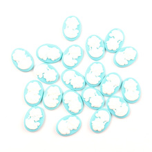 50Pcs Aqua Blue Girl Resin Decoration Crafts Beads Frame Flatback Cabochon Scrapbook DIY Embellishments Accessories 2024 - buy cheap