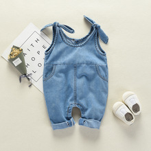 Free shipping 2019 New Baby Boys Girls Jeans Toddler Kids Denim Rompers Baby Long Jumpsuit Pants Clothes LZ120 2024 - buy cheap