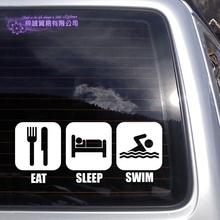 Eat Sleep Swim Wall Sticker Car Swimmer Decal Swimming Posters Vinyl Wall Decals Decor Mural Swimming Wall Decal 2024 - buy cheap