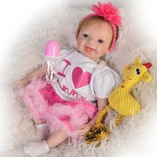 22inch 55cm Reborn Dolls Lifelike Baby Newborn smiling toddlers Christmas Gift New Year Gift cotton body bebe super bonecas 2024 - buy cheap