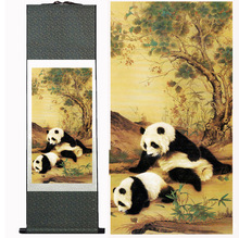 Китайские панды, традиционная китайская художественная живопись, украшение для дома и офиса, китайская живопись с принтом 2024 - купить недорого