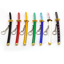 Hot Cartoon One Piece Sword Keychain Metal Pendant  Zoro Three Knife Flow Keyring Straw Hat Pirates Chaveiro Accessory 2024 - buy cheap