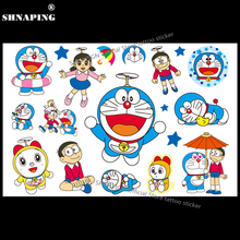 SHNAPIGN Doraemon Cat, временная татуировка для детей, боди-арт, флеш-татуировка, наклейка s 17*10 см, водостойкая хна, татуировка, стильная Настенная Наклейка 2024 - купить недорого