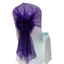 (65X275cm) 10pcs Organza Chair Hoods Wedding Event&Party&Banquet Decoration Chair Caps Wrap Tie Back Chair Cover Sash Supplies 2024 - buy cheap