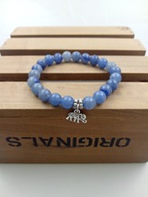 Pulseira azul da moda com miçangas mm, bracelete azul de corvinal, moda de ioga, mini elefante, pingente 2024 - compre barato