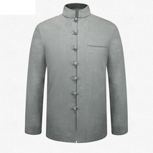 Grey Brand New Arrival Chinese Traditional Men's Cotton Linen Coil Button Jackets Coats M L XL XXL 3XL  MTJ2015024 2024 - buy cheap