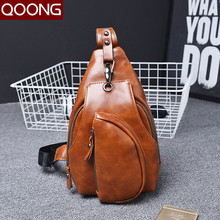 QOONG-Bolso de mensajero informal de viaje, bandolera pequeña de cuero, a la moda, YB1-007 2024 - compra barato